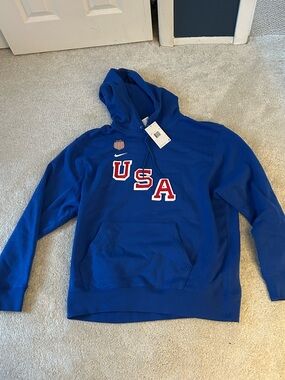 Men’s Nike Team USA Hockey Jack Hughes #86 Pullover Hoodie Sweatshirt XXL NWT